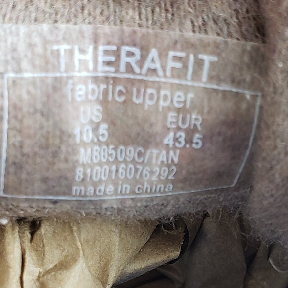 Therafit Men's Wool Runner Shoe Comfort Arch Support in Tan Taupe size 10.5 - Picture 4 of 12